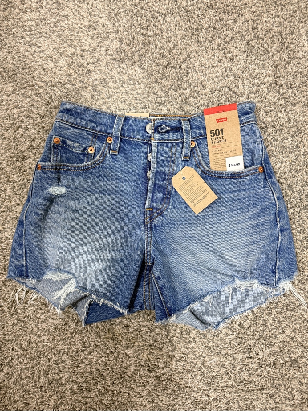 Levi's 501 Button-Fly Distressed Denim Shorts